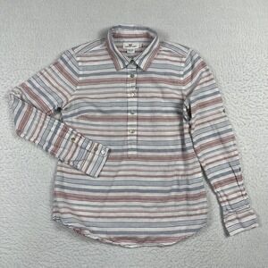 Vineyard Vines Shirt Womens Size 4 Linen Blend Popover Ladies Top‎ Casual Travel